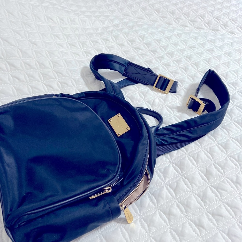Michael Kors backpack, small, blue nylon